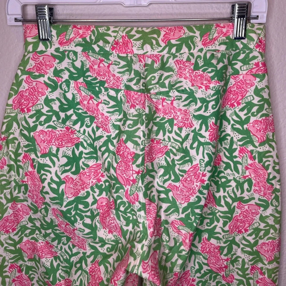 Lilly Pulitzer Women's Cropped Cockatoo Print Capri Pants Size 2 Early 2000’s - Picture 5 of 11